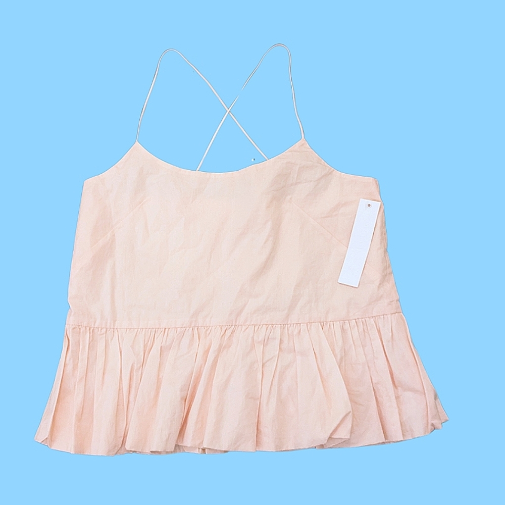 Fade and Blue Women's Pale Pink Peplum Top - Picture 2 of 5
